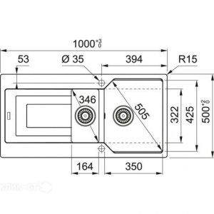 Кухонная раковина Franke UBG 651-100 114.0575.037, графит