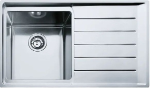 Кухонная раковина Franke Neptune Plus NPX 611 101.0068.368, левая, стальная, серебро