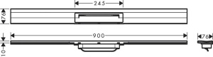 Внешний элемент слива Hansgrohe RainDrain Flex 90см 560052670, матовый черный