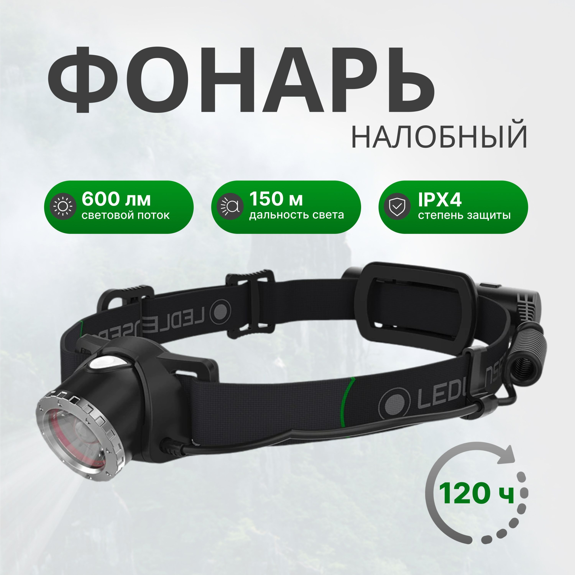 Налобный фонарь LED LENSER MH10 черный
