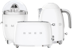 Набор тостер+чайник+соковыжималка Smeg TSF01WHEU