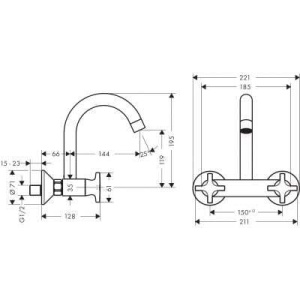 Кухонный смеситель Hansgrohe Logis Classic 71286000, хром