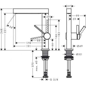 Смеситель для раковины Hansgrohe Finoris 76060000, хром