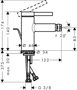 Смеситель для биде Hansgrohe Zesis S 74200000
