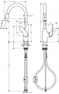 Смеситель для кухни Hansgrohe M429-H220 71800800, матовая сталь