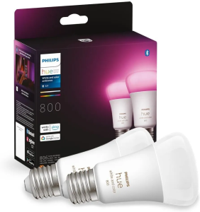 Комплект из 2 умных ламп Philips Hue White and Color E27 A60 800Лм 929002489602