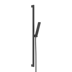 Душевой комплект со штангой 65см Hansgrohe Pulsify S 100 1jet EcoSmart+ 24373670, черный матовый