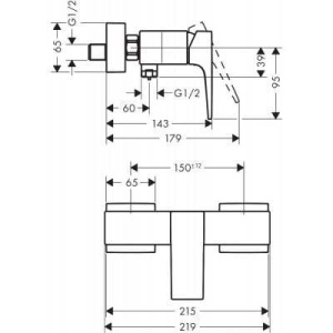 Смеситель для душа Hansgrohe Метрополь 32560000, хром