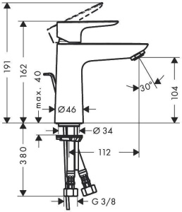 Смеситель для раковины Hansgrohe Talis Select E LowFlow 71715000, хром