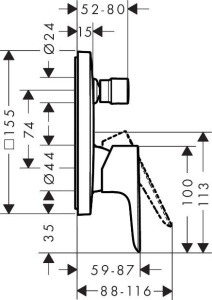 Смеситель для ванной Hansgrohe Talis E 71745140 Матовая бронза