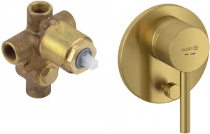 Смеситель для ванны и душа Kludi Bozz 38716N076+38624N, матовое золото