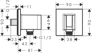 Держатель для душа Hansgrohe Fixfit E 26889670, матовый черный