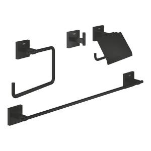 Набор аксессуаров для ванной Grohe Start Cube 4-в-1 411152430, черный матовый