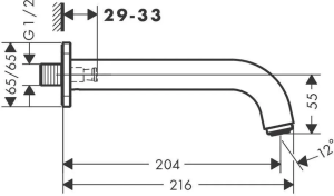 Излив для ванны Hansgrohe Vernis Shape, хром 71460000