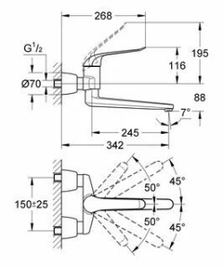 Смеситель для раковины Grohe Eurosmart Care 32775000, хром