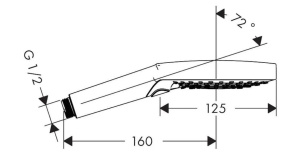Головка для душа Hansgrohe Raindance Select Czarny Matowy 26531670, черный матовый