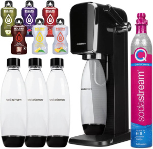 Сифон Sodastream Art Black (3 бутылки, CO2 + 6 пакетиков Bolero)