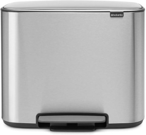 Мусорное ведро с педалью Brabantia Bo 121128N 3×11л, матовая сталь
