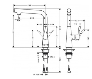 Кухонный смеситель Hansgrohe Metris Select хром 14847000