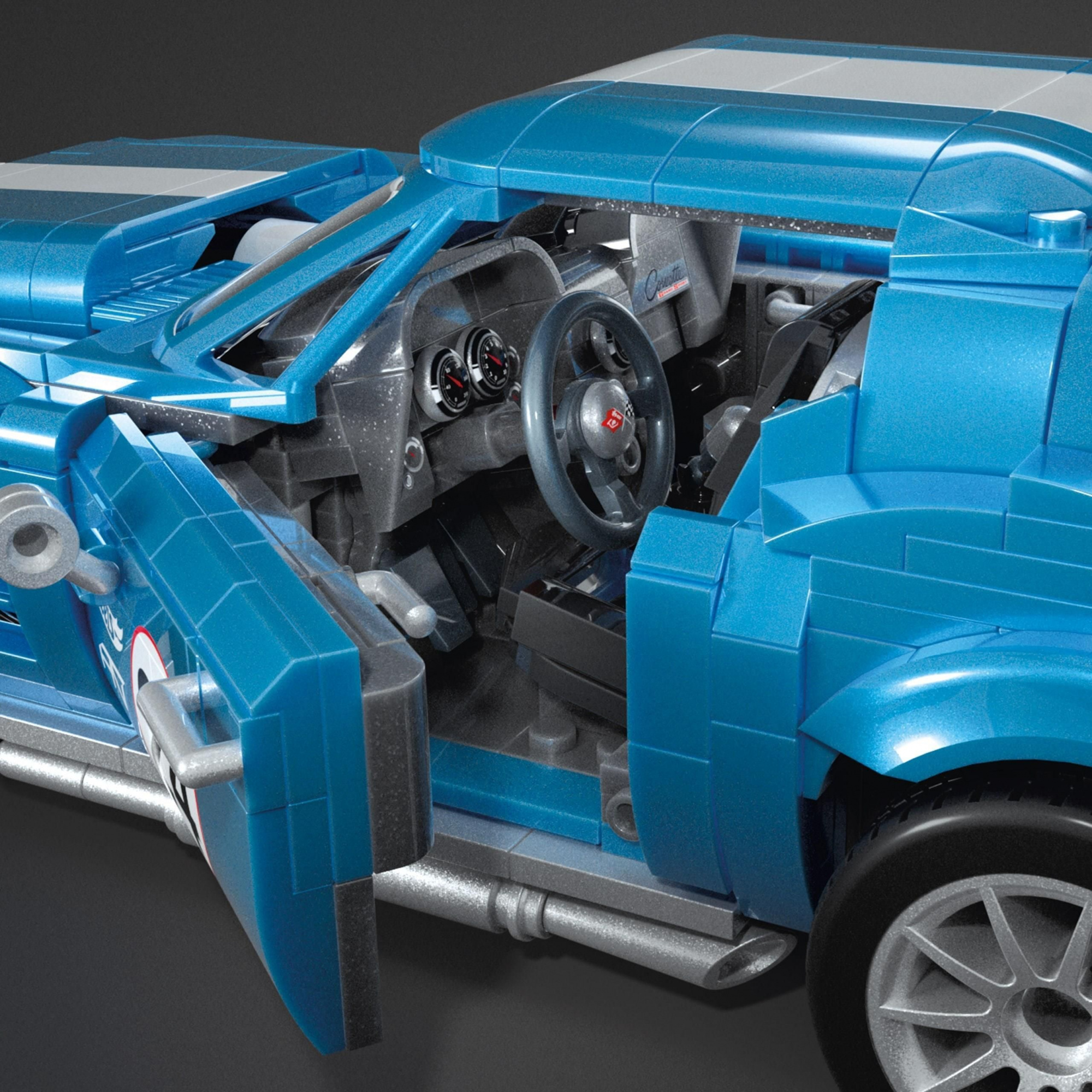 Конструктор MEGA Hot Wheels Corvette Grand Sport 1963 Коллекционная модель HWW23