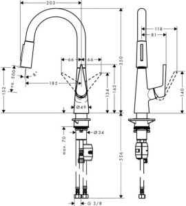 Кухонный смеситель Hansgrohe Talis S 160 72815000, хром