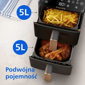 Фритюрница Philips Ovi Stacked Dual Basket NA462/70, черный