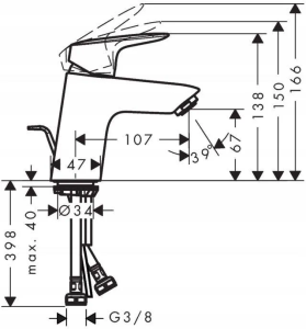 Смеситель для раковины Hansgrohe Logis 70 DN15, хром 71075000