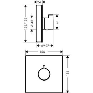 Смеситель для душа Hansgrohe Showerselect Glass белый/хром HighFlow 15734400