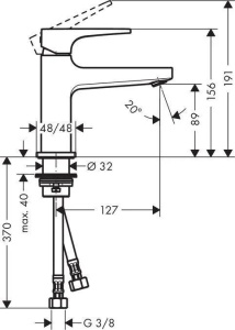 Смеситель для раковины Hansgrohe 100 Metropol 74500000, хром