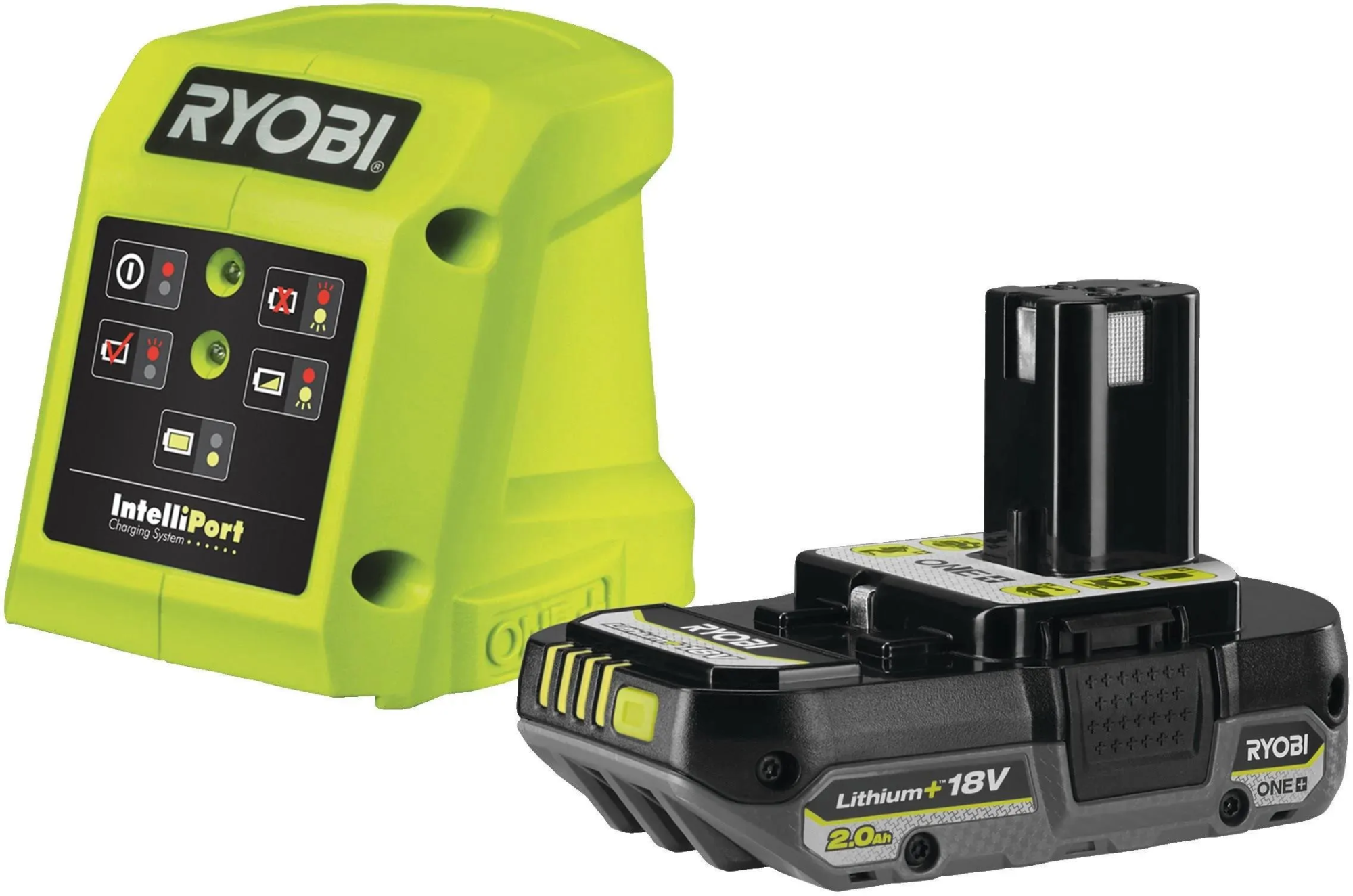 Аккумулятор 2.0 А·ч 18 В RYOBI ONE+ в комплекте с зарядным устройством 1.5 А