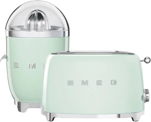 Набор соковыжималка+тостер Smeg TSF01PGEU + CJF01PGEU зеленый