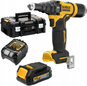 Аккумуляторный заклепочник DeWALT DCF403E1GT-QW с АКБ и ЗУ