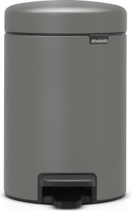 Мусорное ведро с педалью Brabantia NewIcon 126260, 3 л, минерально-серое (бетон)
