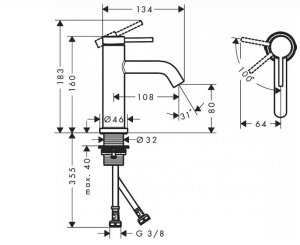 Смеситель для раковины Hansgrohe Tecturis S 80 73301700, белый матовый