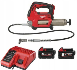 Аккумуляторный смазочный пистолет Milwaukee M18 GG-502 2х5,0 Ач с АКБ и ЗУ