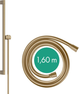 Душевой набор Hansgrohe Unica S Puro 65см с держателем Easy Slide и шлангом Isiflex 160см 24402140, матовая бронза