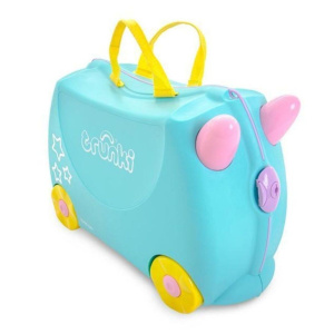 Чемодан-каталка trunki, ручная кладь, 46х31х21 см, 18 л, 1.7 кг, голубой, бирюзовый