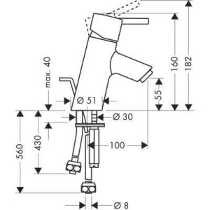 Смеситель для раковины Hansgrohe Talis S 32032000, хром