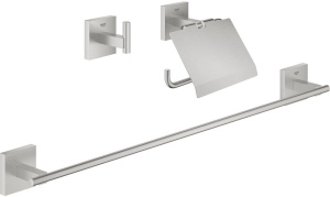 Набор аксессуаров для ванной Grohe Start Cube 3-в-1 41124DC0, нержавеющая сталь