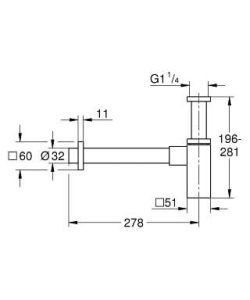 Сифон Grohe Eurocube 40564AL0, матовый графит