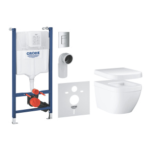 Скрытый унитаз Grohe + керамическое сиденье Bau + комплект каркаса Rapid 0660