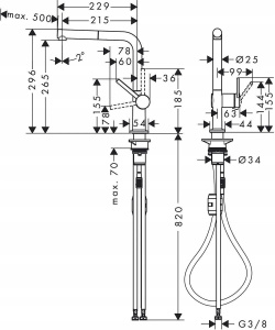 Смеситель для кухни Hansgrohe Talis M54 72808670 Матовый черный