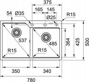 Кухонная раковина Franke Urban UBG 620-78 114.0575.057, оникс