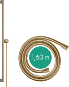 Душевой набор Hansgrohe Unica S Puro 90см с держателем Easy Slide и шлангом Isiflex 160см 24405140, шлифованная бронза
