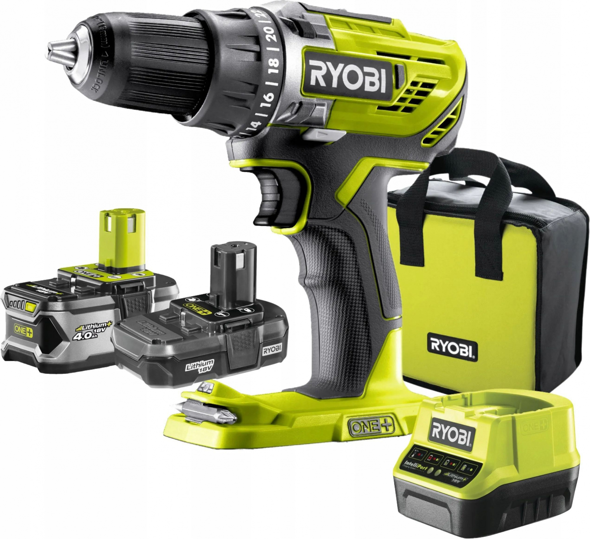 Дрель-шуроповерт RYOBI R18DD3-2415BSA31 кейс, АКБ и ЗУ