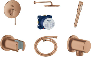 Душевой комплект Grohe Essence 24058DL1+35600000+26066DL0+27074DL0+27057DL0+26465DL0+28362DA0, 7 в 1