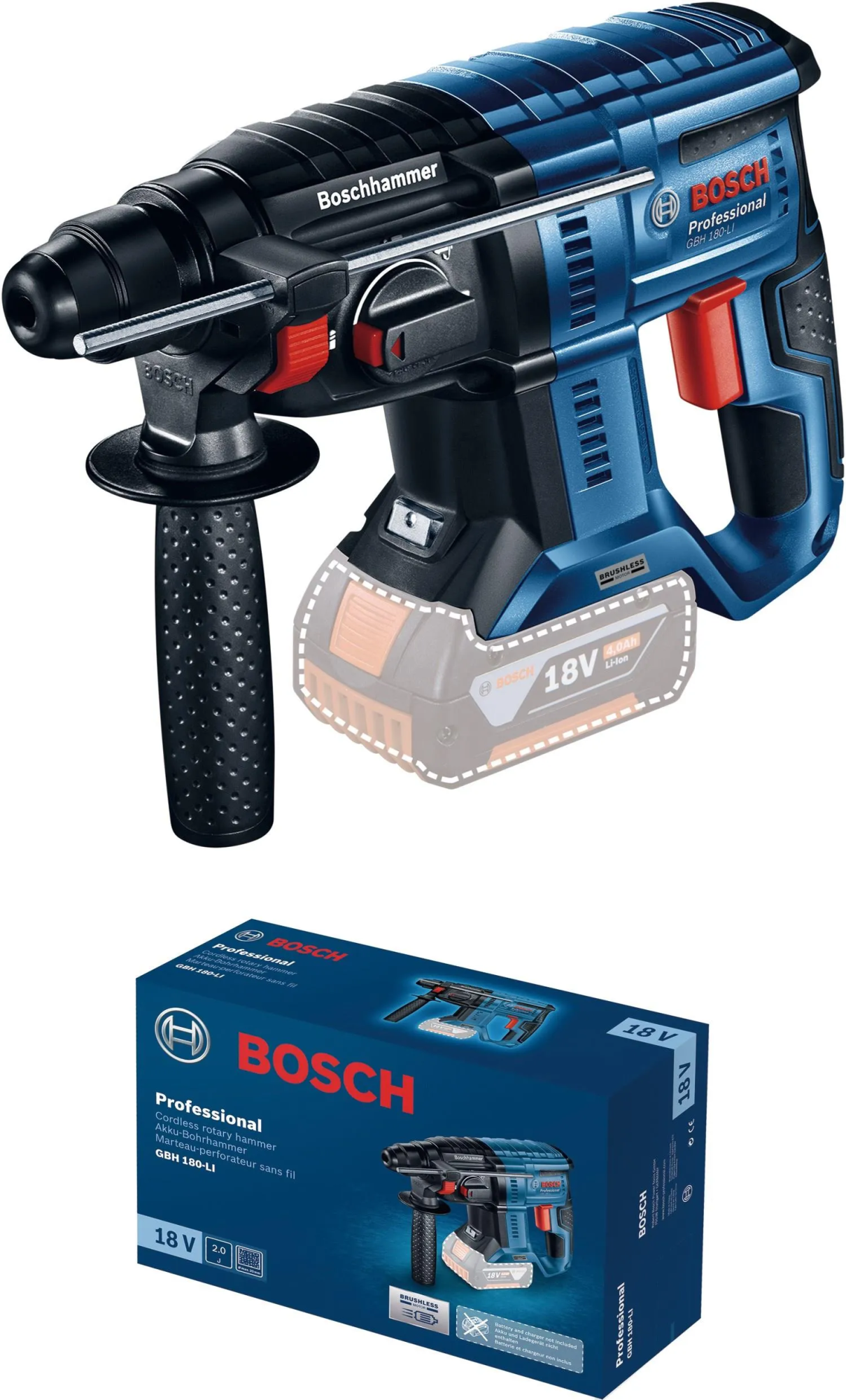 Аккумуляторный перфоратор Bosch GBH 180-LI Professional 0611911120