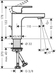 Смеситель для раковины Hansgrohe Vernis Shape 100 71568000 хром