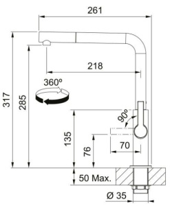 Кухонный кран Franke Maris Slim L pull-out 115.0728.393, хром