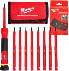 Многофункциональная отвертка с изолированными битами 8 в 1 Milwaukee 4932493659